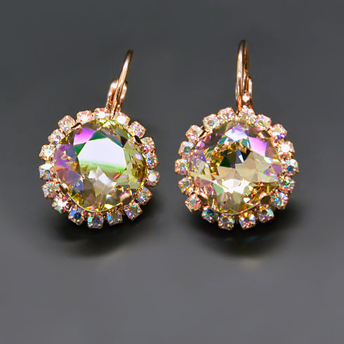 Earrings "Dazzling Shine III (Luminous Green)" with Swarovski™ crystals